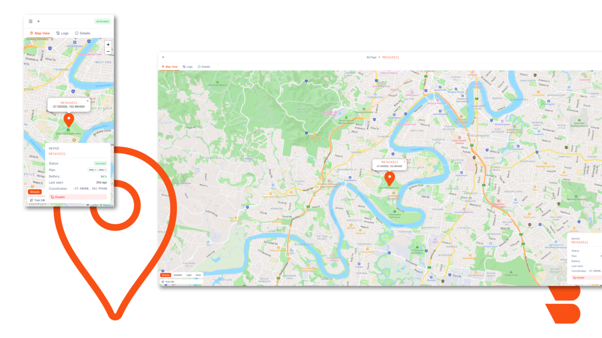 Biztag Manager map view