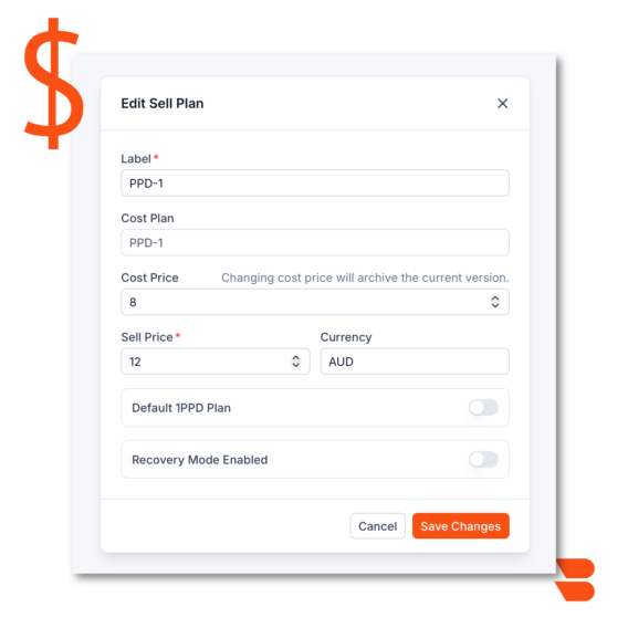Create your own sell plans on Biztag
