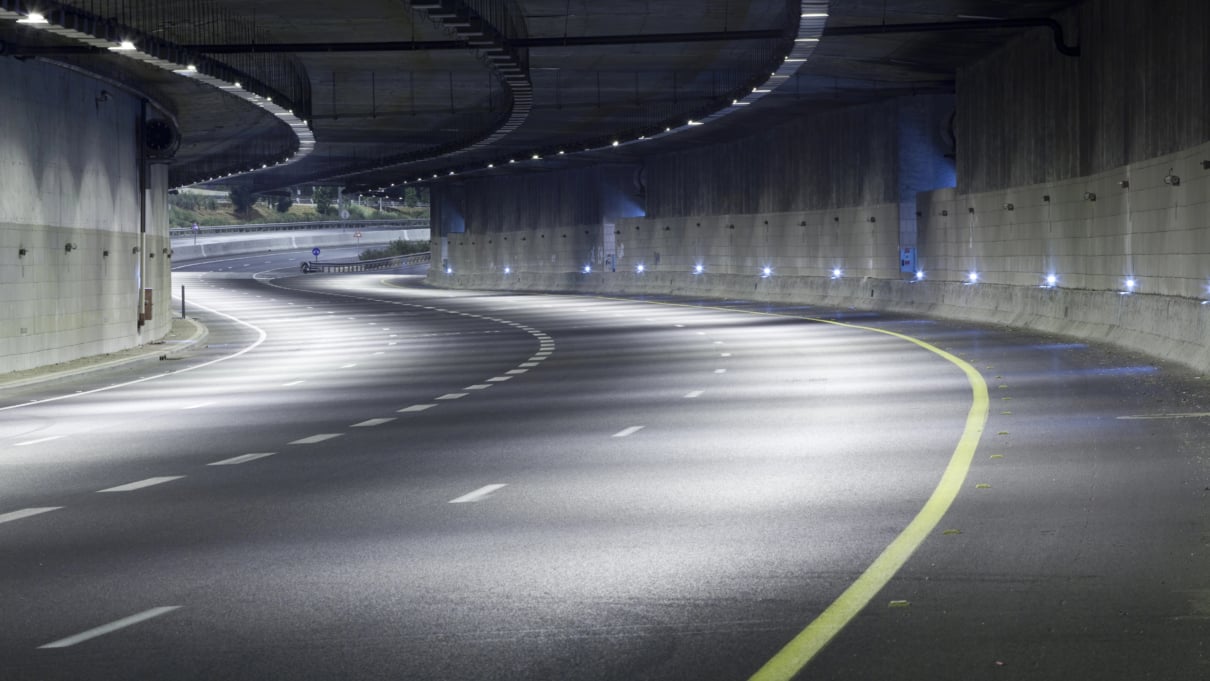 Freeway tunnel underground
