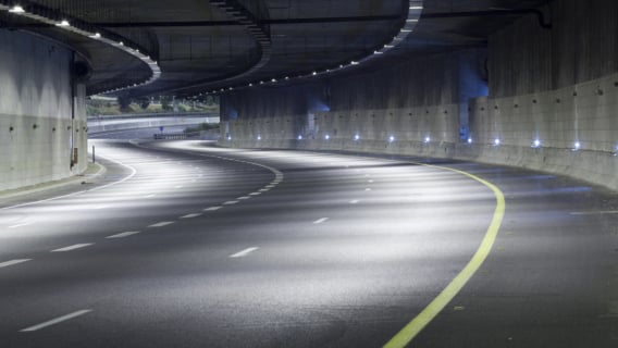 Freeway tunnel underground