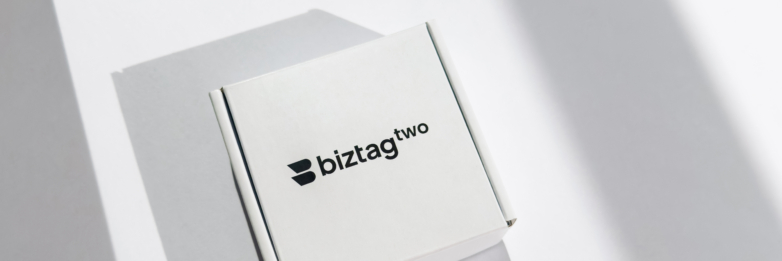 White Biztag Box on White Banner